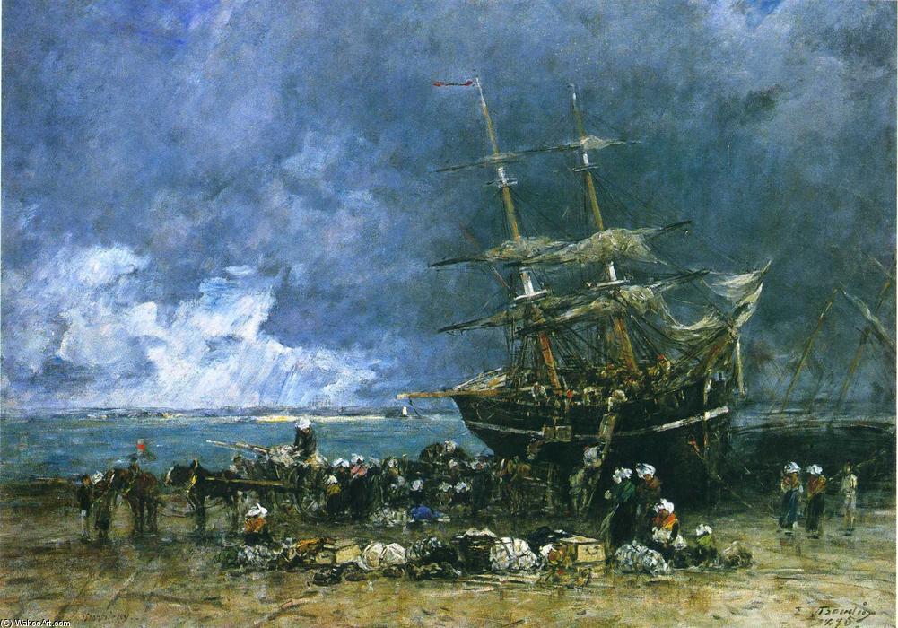 Wikioo.org - The Encyclopedia of Fine Arts - Painting, Artwork by Eugène Louis Boudin - Return of the Terre Neuvier