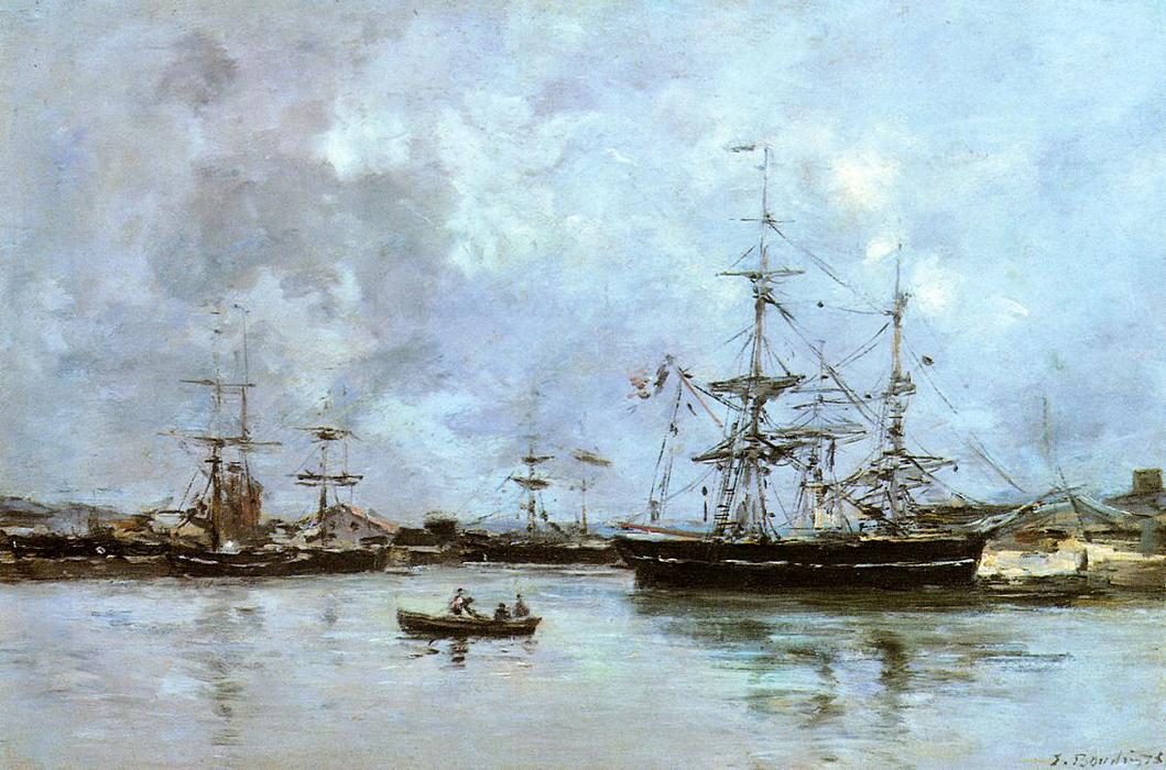 Wikioo.org – L'Encyclopédie des Beaux Arts - Peinture, Oeuvre de Eugène Louis Boudin - Le Port de Deauville