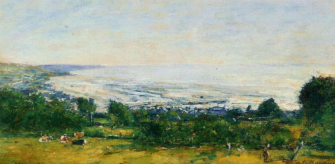 WikiOO.org - Encyclopedia of Fine Arts - Maleri, Artwork Eugène Louis Boudin - The Trouville Heights