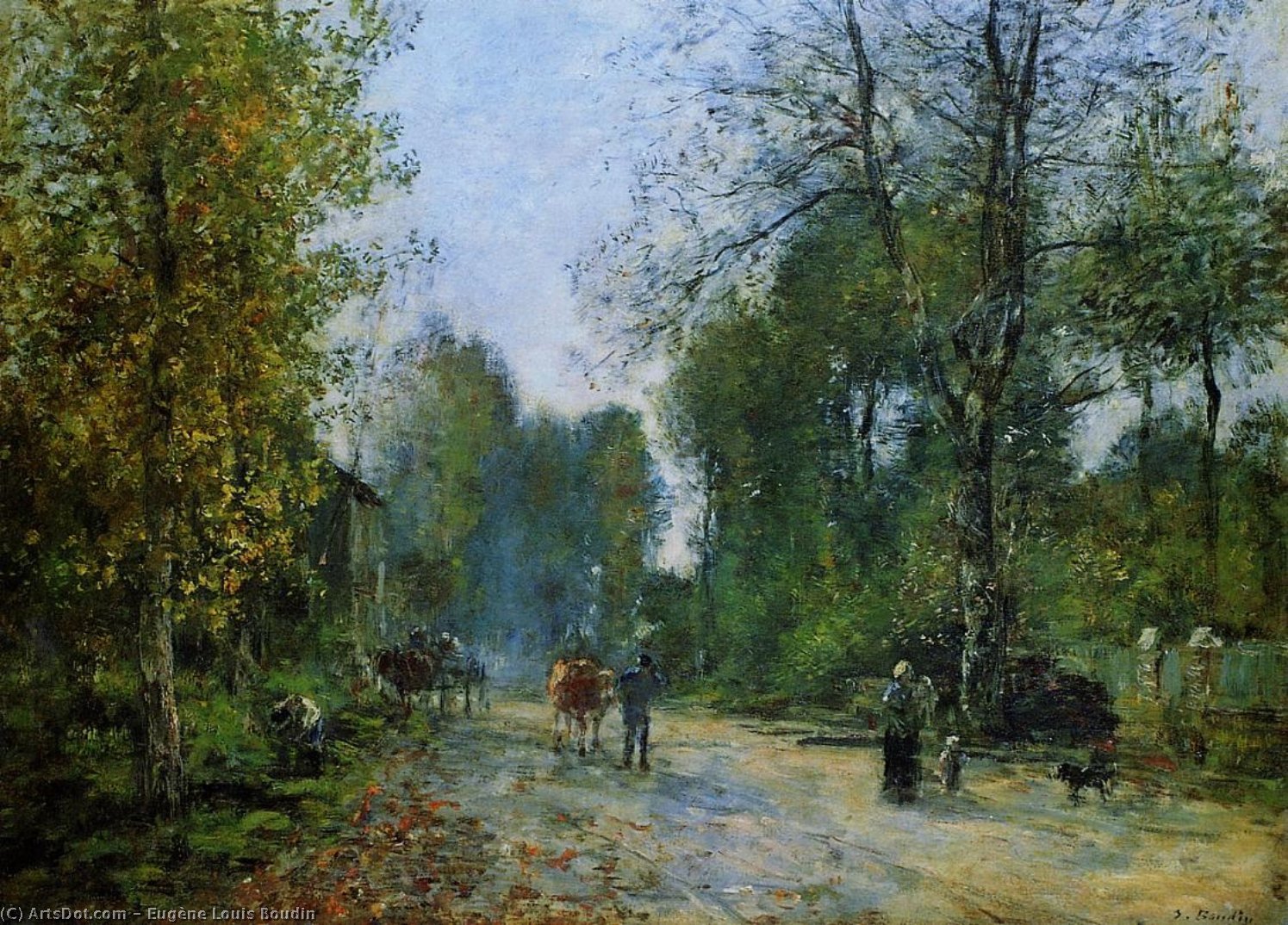 Wikioo.org – L'Encyclopédie des Beaux Arts - Peinture, Oeuvre de Eugène Louis Boudin - Trouville , le chemin de la Corderie