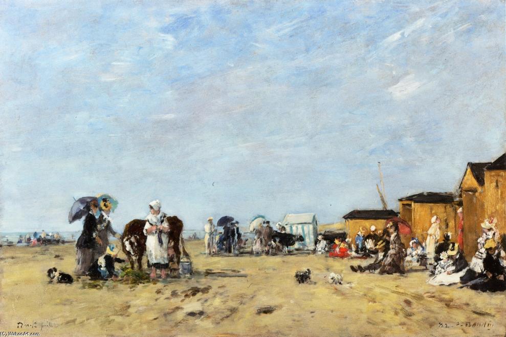 WikiOO.org - Encyclopedia of Fine Arts - Lukisan, Artwork Eugène Louis Boudin - Berck, the Beach