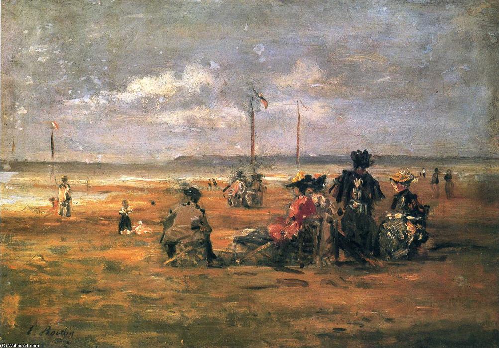 WikiOO.org – 美術百科全書 - 繪畫，作品 Eugène Louis Boudin - 海滩现场