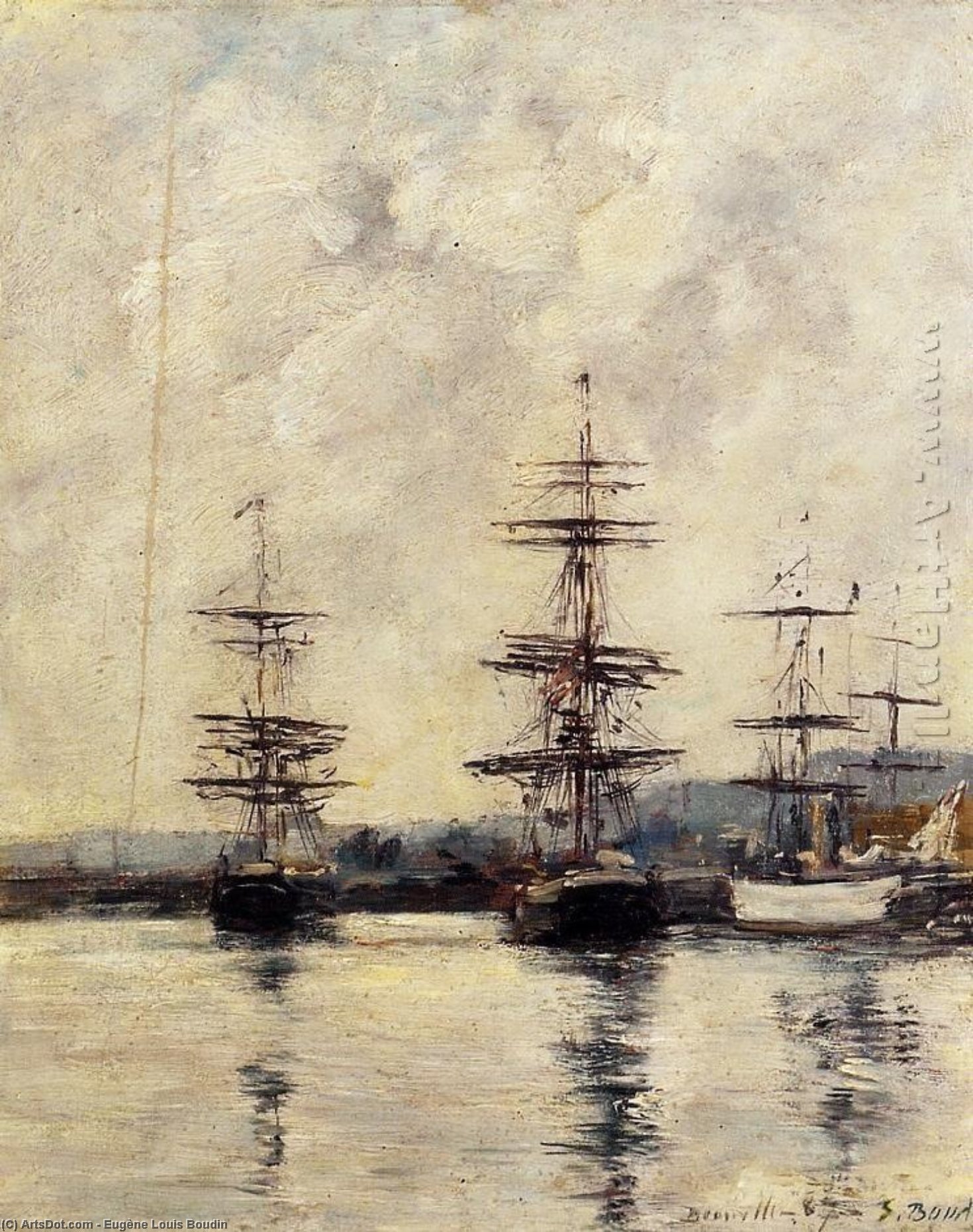 Wikioo.org - The Encyclopedia of Fine Arts - Painting, Artwork by Eugène Louis Boudin - The Port, Deauville