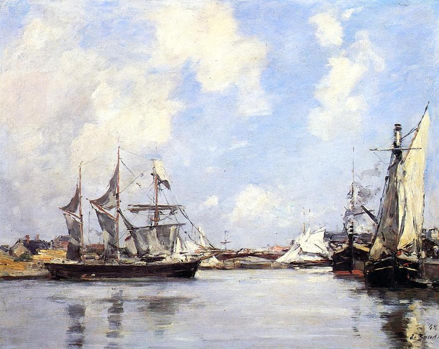 Wikioo.org - The Encyclopedia of Fine Arts - Painting, Artwork by Eugène Louis Boudin - Deauville, the Port