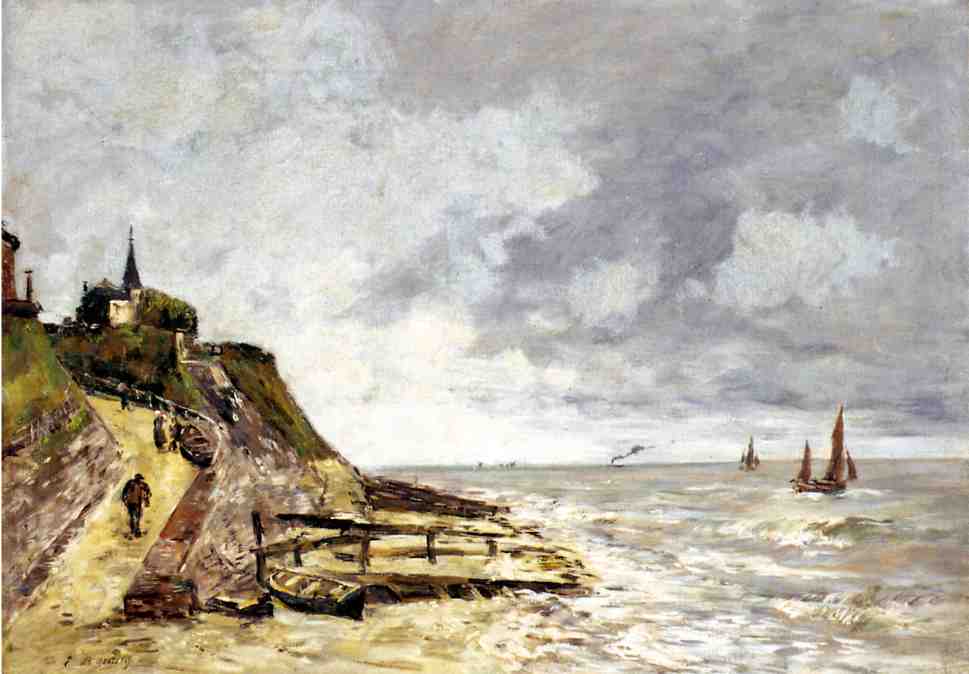 Wikioo.org - The Encyclopedia of Fine Arts - Painting, Artwork by Eugène Louis Boudin - The Seine at Caudebec-en-Caux