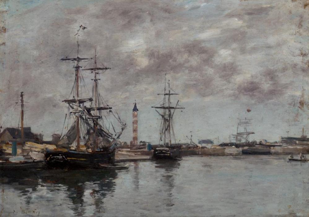 Wikioo.org - The Encyclopedia of Fine Arts - Painting, Artwork by Eugène Louis Boudin - The Port of Deauville