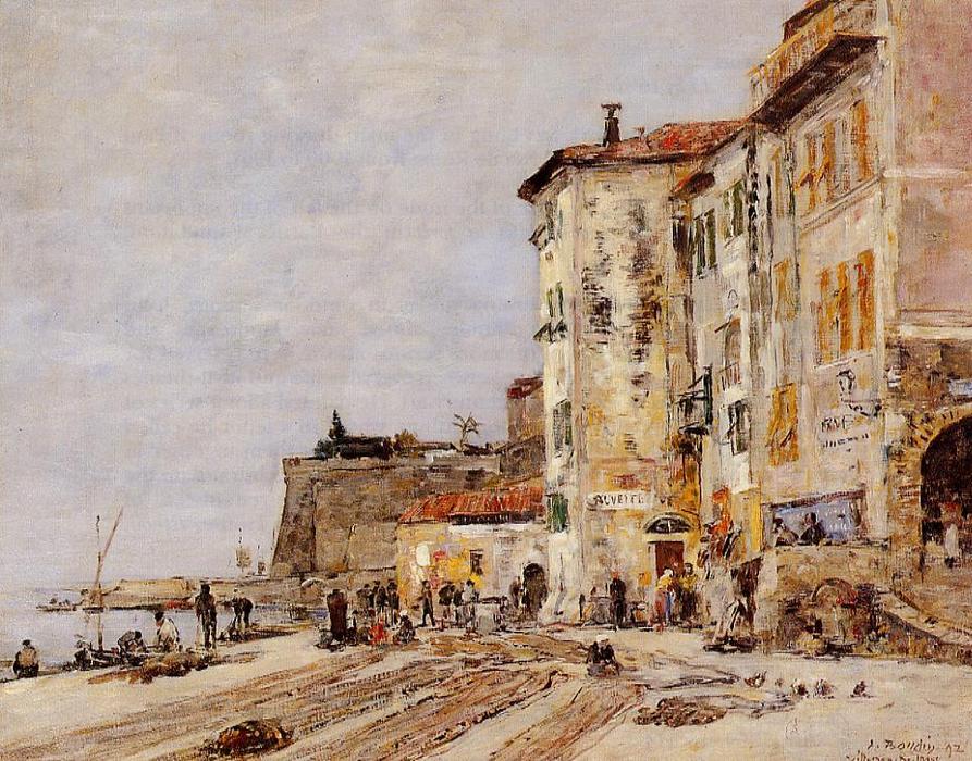 Wikioo.org - The Encyclopedia of Fine Arts - Painting, Artwork by Eugène Louis Boudin - Quay at Villefranche