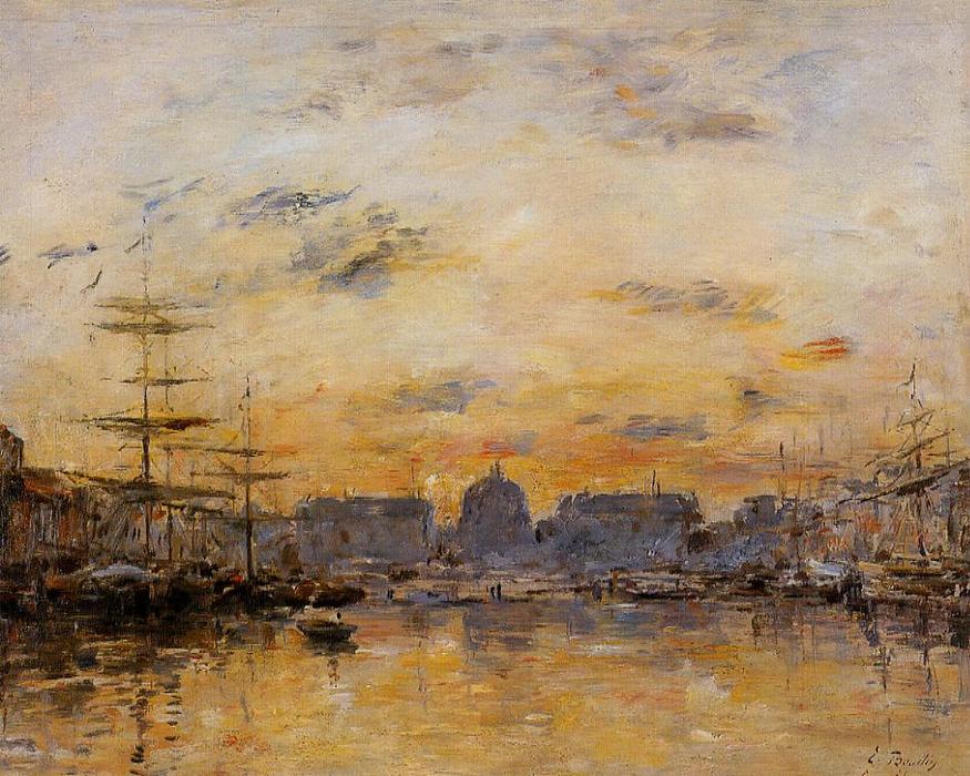 Wikioo.org - The Encyclopedia of Fine Arts - Painting, Artwork by Eugène Louis Boudin - The Commerce Basin, Le Havre