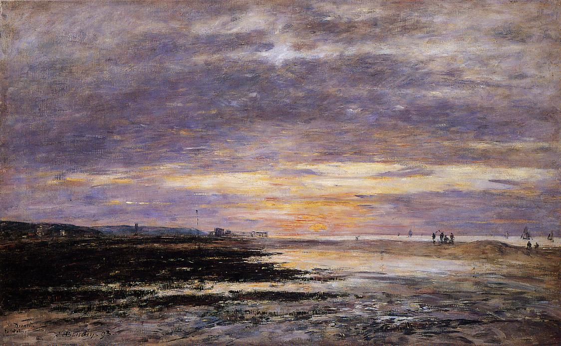 Wikioo.org - The Encyclopedia of Fine Arts - Painting, Artwork by Eugène Louis Boudin - Deauville, Sunset on the Beach