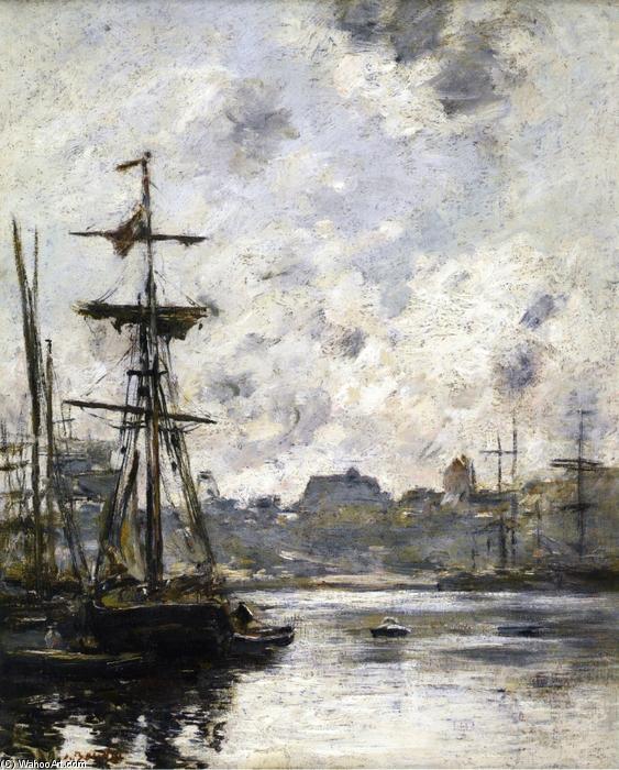 Wikioo.org – L'Encyclopédie des Beaux Arts - Peinture, Oeuvre de Eugène Louis Boudin - le port Fécamp