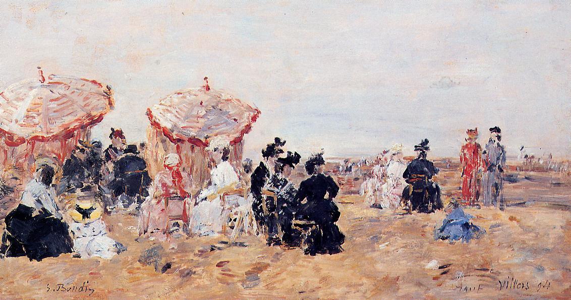 Wikioo.org – L'Encyclopédie des Beaux Arts - Peinture, Oeuvre de Eugène Louis Boudin - plage scène , Villers