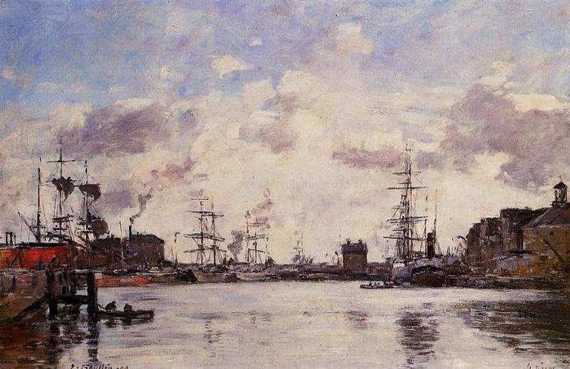 Wikioo.org - The Encyclopedia of Fine Arts - Painting, Artwork by Eugène Louis Boudin - Le Havre. Barre Basin.
