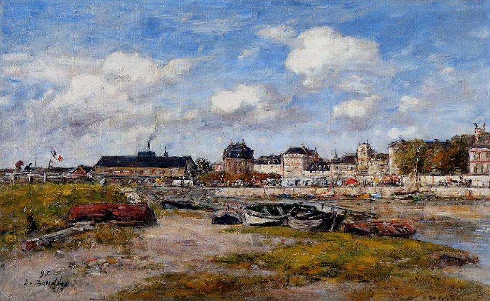 Wikioo.org - The Encyclopedia of Fine Arts - Painting, Artwork by Eugène Louis Boudin - The Port of Trouville, Low Tide