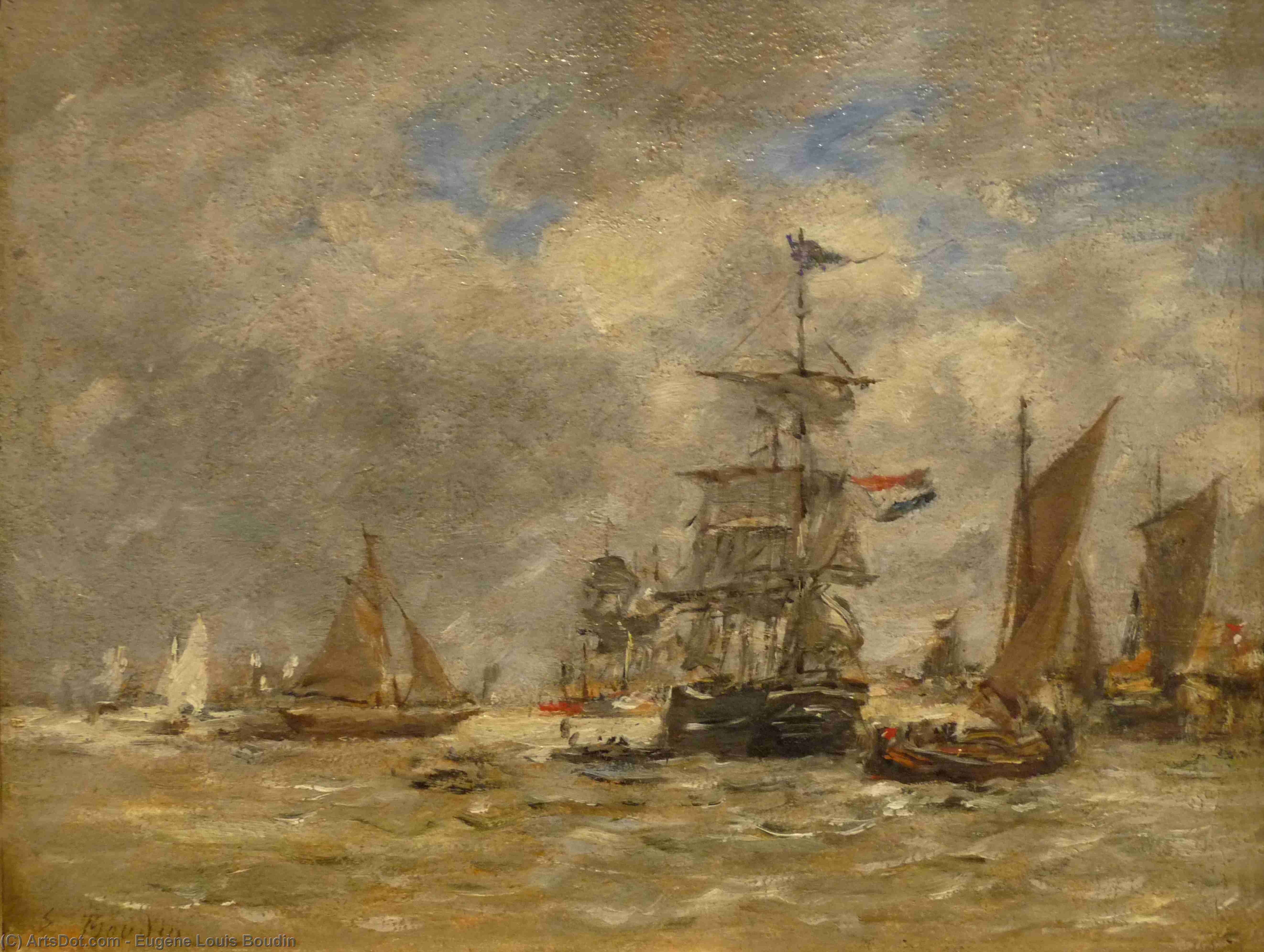 Wikioo.org - The Encyclopedia of Fine Arts - Painting, Artwork by Eugène Louis Boudin - Marina