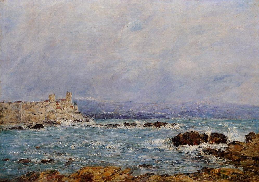 Wikioo.org - The Encyclopedia of Fine Arts - Painting, Artwork by Eugène Louis Boudin - Antibes, the Rocks of the Islet