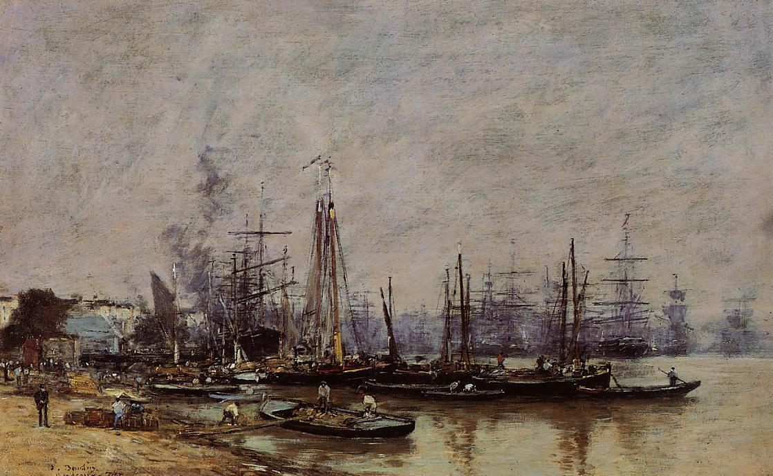 Wikioo.org - The Encyclopedia of Fine Arts - Painting, Artwork by Eugène Louis Boudin - Bordeaux, the Port