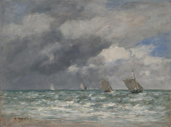 WikiOO.org - 百科事典 - 絵画、アートワーク Eugène Louis Boudin - トゥルーヴィルでのヨット