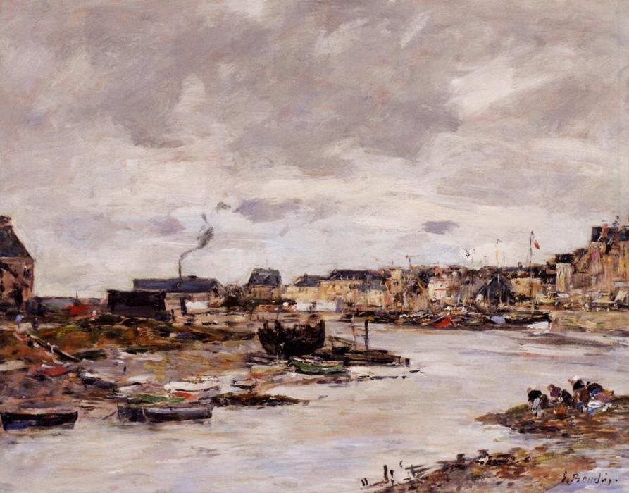 Wikioo.org - The Encyclopedia of Fine Arts - Painting, Artwork by Eugène Louis Boudin - The Inner Port of Trouville at Low Tide