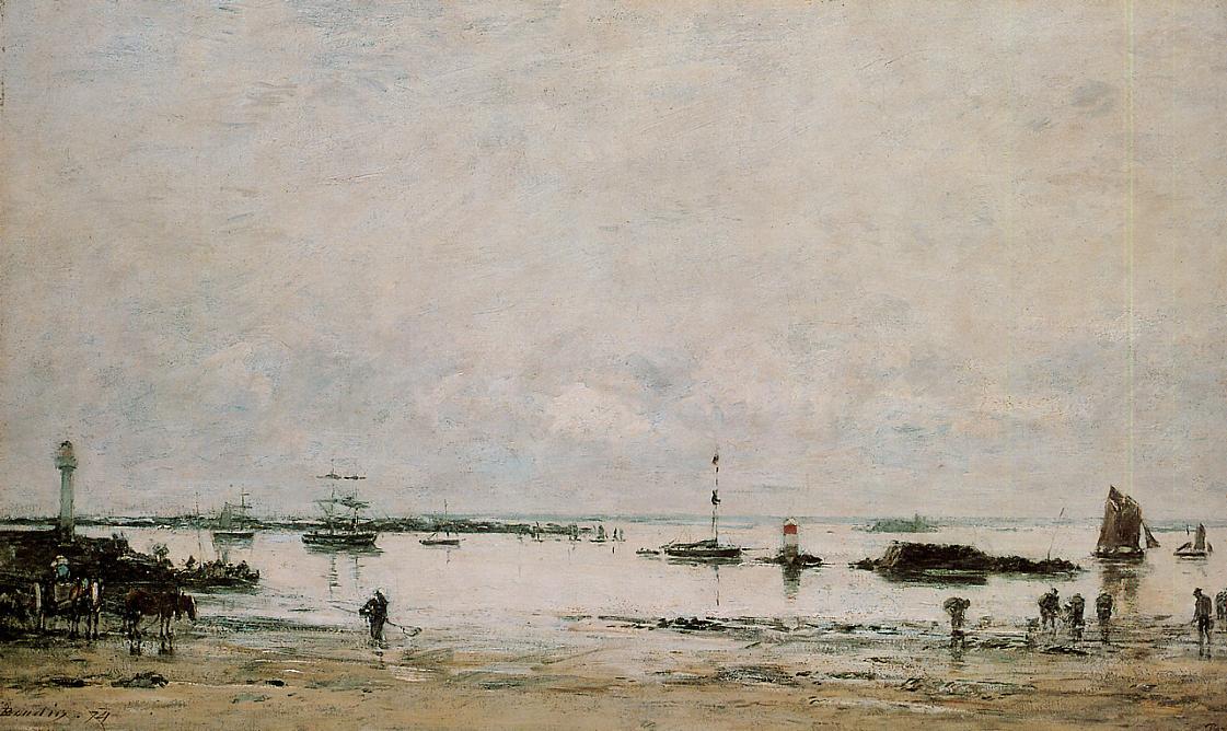 WikiOO.org – 美術百科全書 - 繪畫，作品 Eugène Louis Boudin - 港口 Portrieux 在 低潮