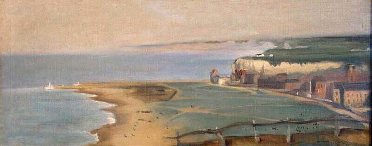 Wikioo.org – La Enciclopedia de las Bellas Artes - Pintura, Obras de arte de Eva Gonzales - Dieppe Beach View From The West Cliff