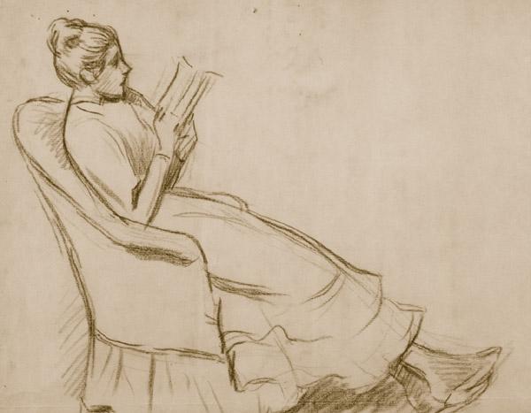 Wikioo.org - The Encyclopedia of Fine Arts - Painting, Artwork by Federico Zandomeneghi - Woman on an armchair