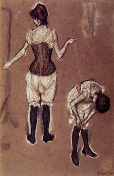 Wikioo.org - The Encyclopedia of Fine Arts - Painting, Artwork by Federico Zandomeneghi - Dressing Before The Mirror
