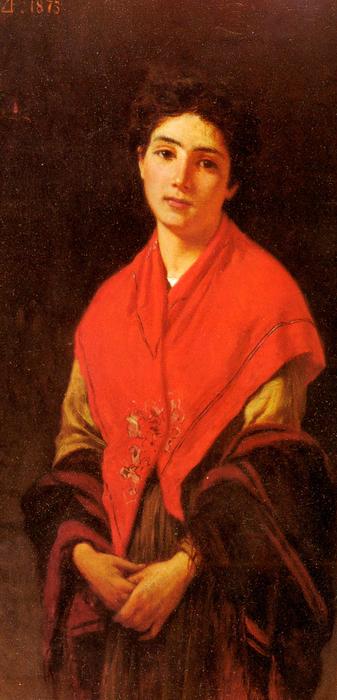 WikiOO.org - Enciklopedija dailės - Tapyba, meno kuriniai Federico Zandomeneghi - Lady in Red
