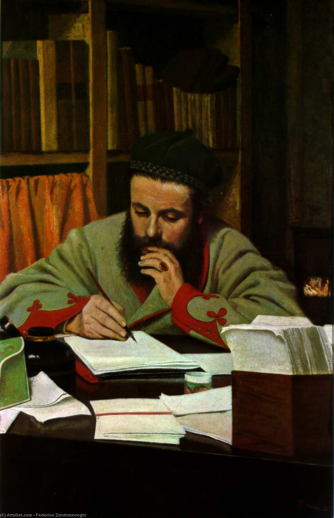 WikiOO.org - Encyclopedia of Fine Arts - Maľba, Artwork Federico Zandomeneghi - Portrait of M. Diego Martelli