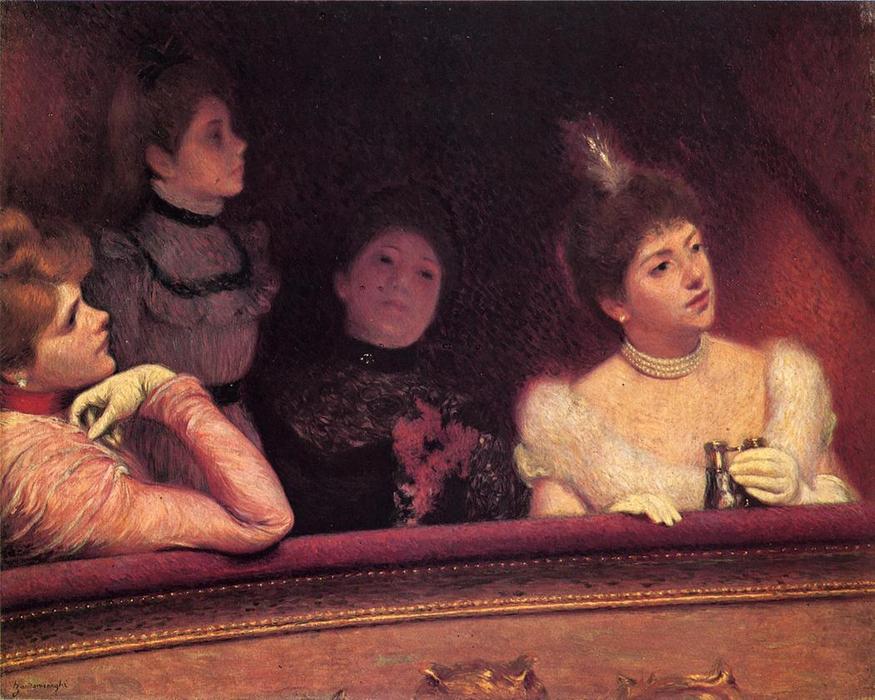 Wikioo.org – L'Enciclopedia delle Belle Arti - Pittura, Opere di Federico Zandomeneghi - al teatro