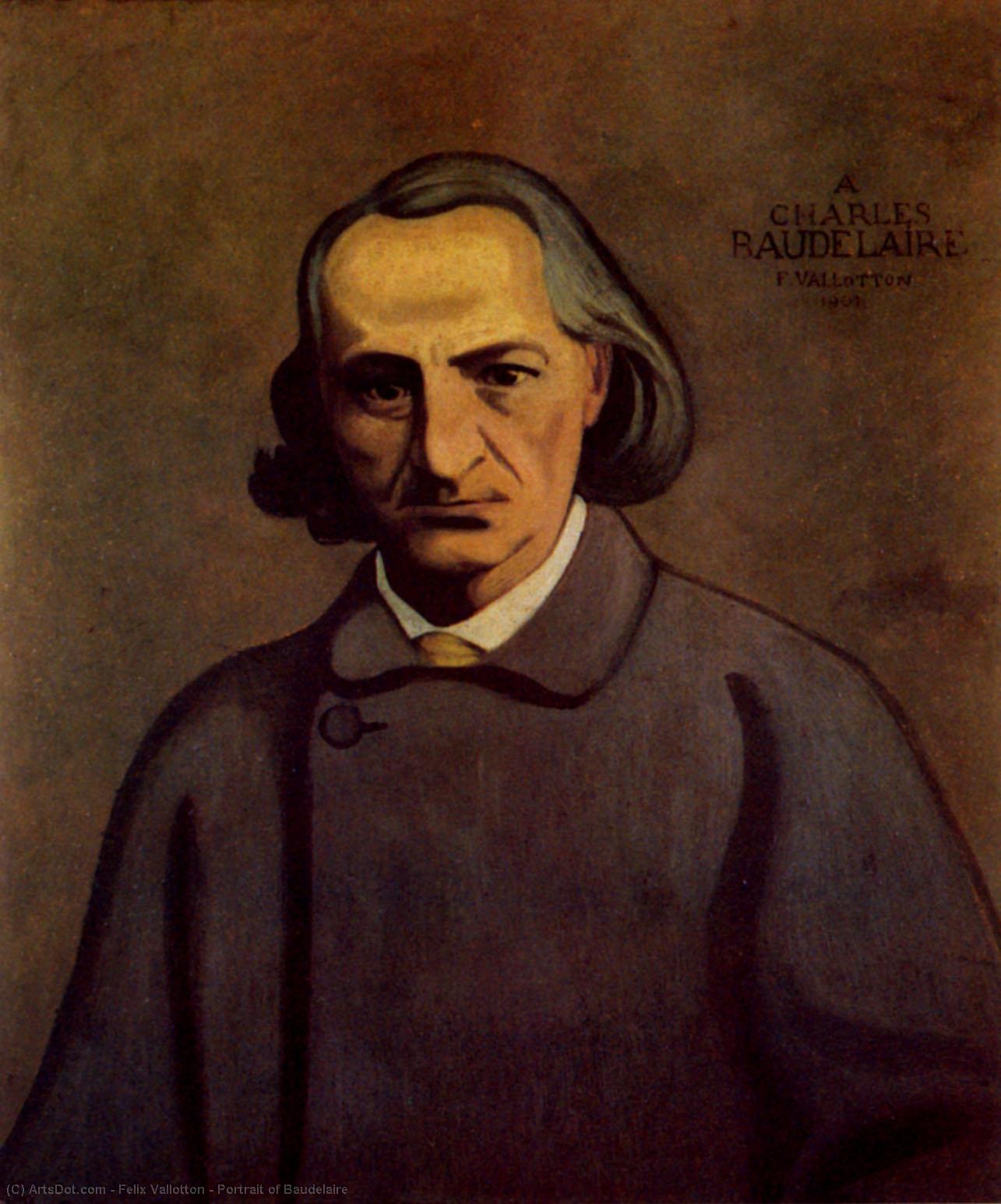 Wikioo.org - The Encyclopedia of Fine Arts - Painting, Artwork by Felix Vallotton - Portrait of Baudelaire