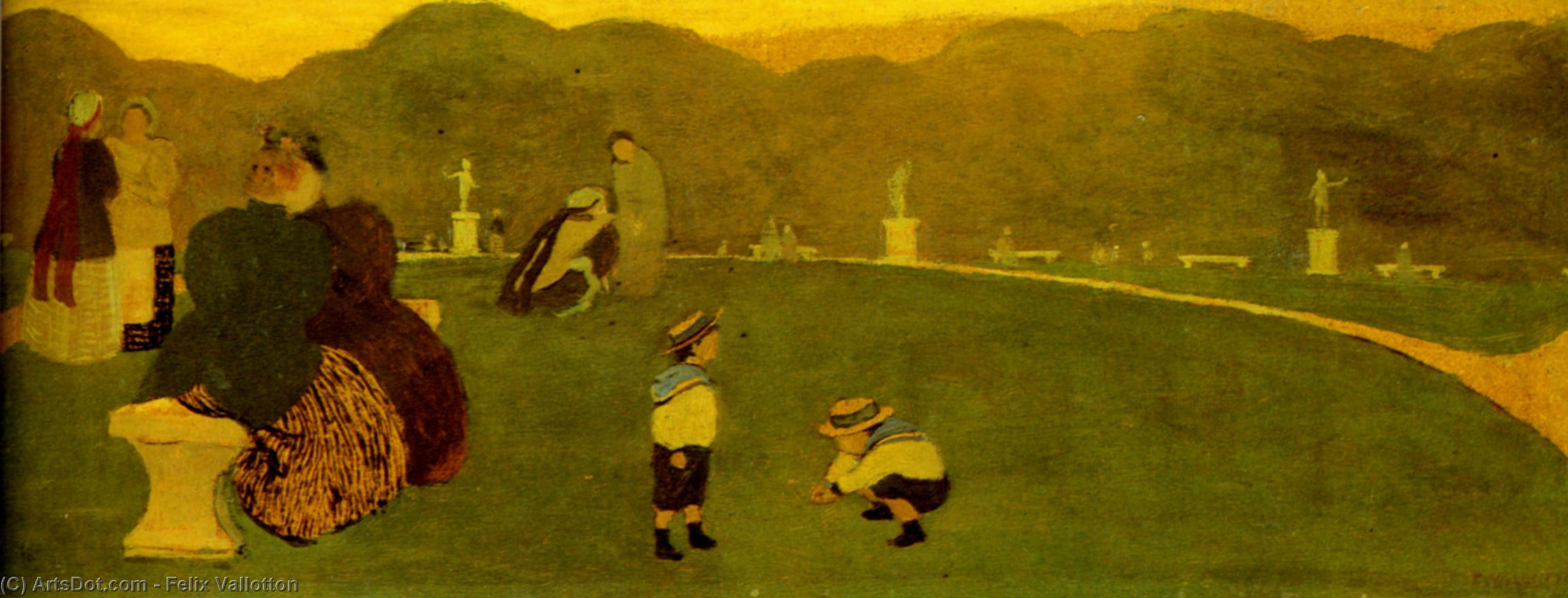 Wikioo.org - The Encyclopedia of Fine Arts - Painting, Artwork by Felix Vallotton - The Garden of Luxembourg