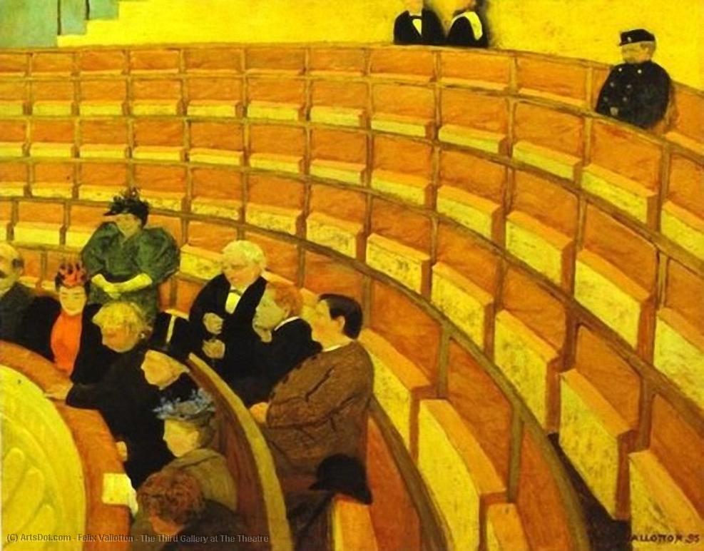 Wikioo.org - The Encyclopedia of Fine Arts - Painting, Artwork by Felix Vallotton - The Third Gallery at The Theatre