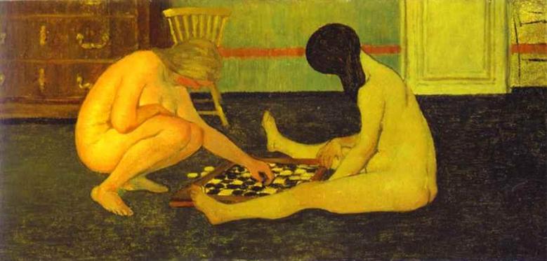 Wikioo.org - The Encyclopedia of Fine Arts - Painting, Artwork by Felix Vallotton - Naked Women Playing Checkers