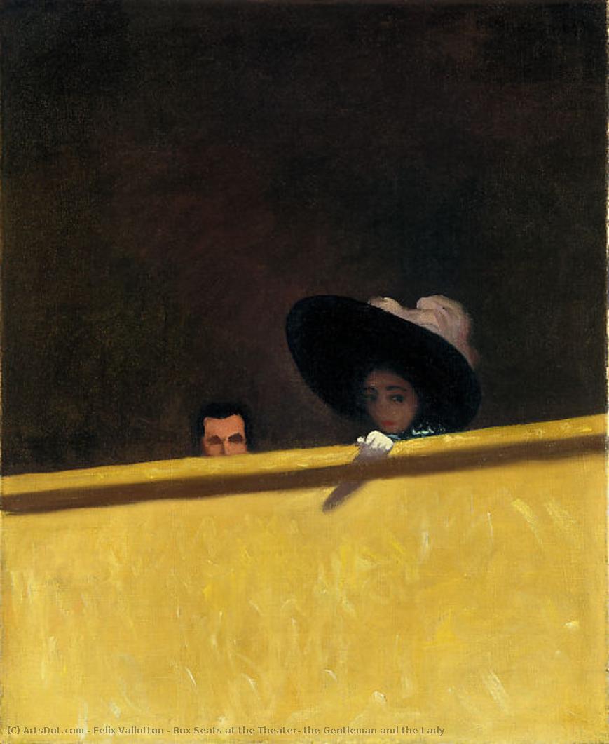 Wikioo.org - The Encyclopedia of Fine Arts - Painting, Artwork by Felix Vallotton - Box Seats at the Theater, the Gentleman and the Lady
