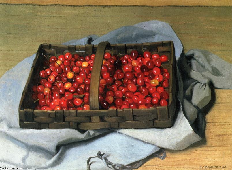 WikiOO.org - Encyclopedia of Fine Arts - Maalaus, taideteos Felix Vallotton - Basket of Cherries