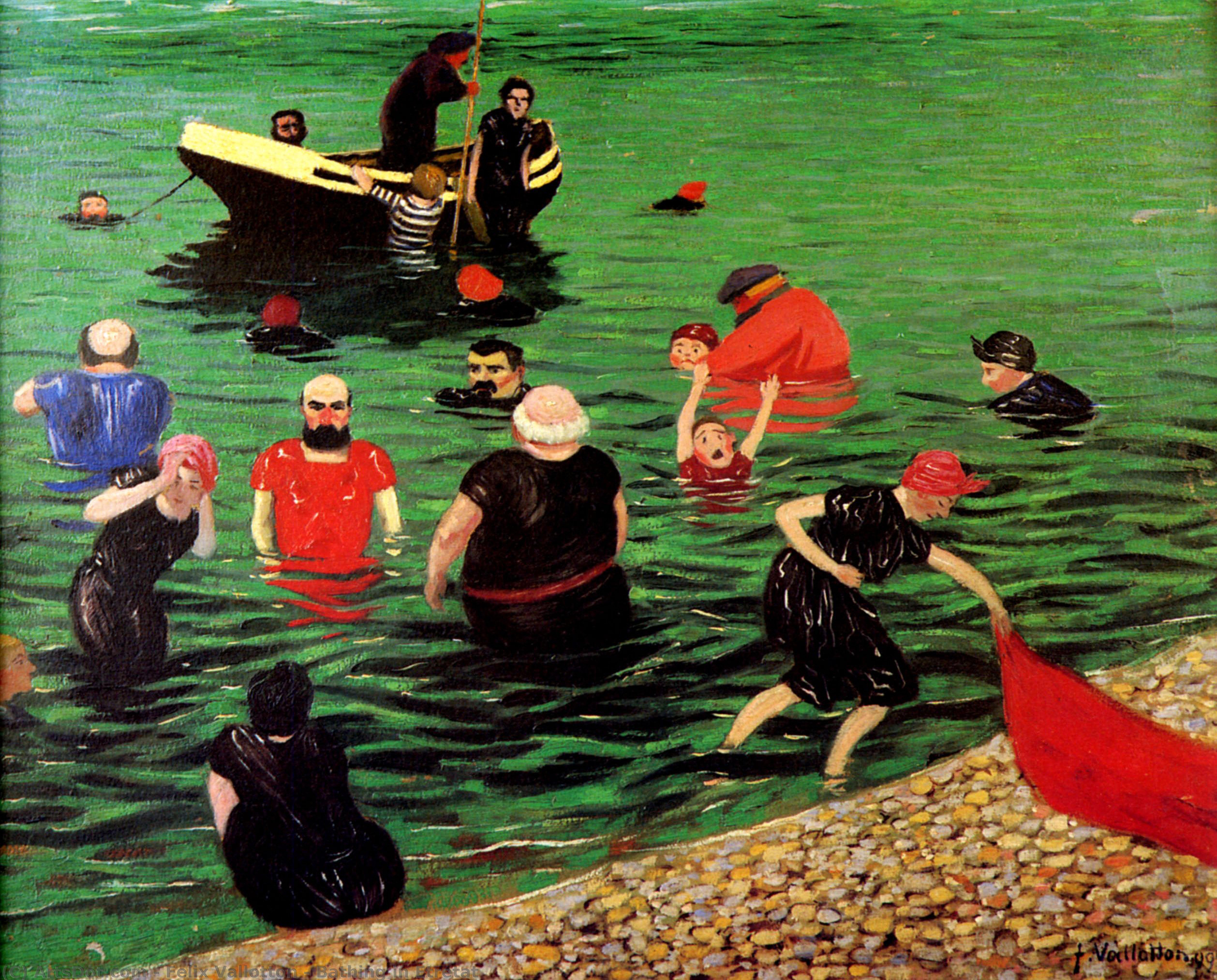 WikiOO.org - Encyclopedia of Fine Arts - Malba, Artwork Felix Vallotton - Bathing in Etretat