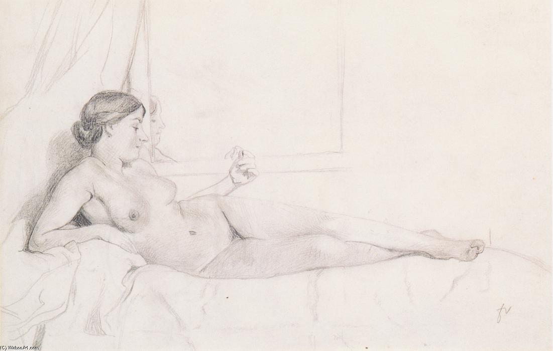 WikiOO.org - Encyclopedia of Fine Arts - Målning, konstverk Felix Vallotton - Reclining Nude on a couch