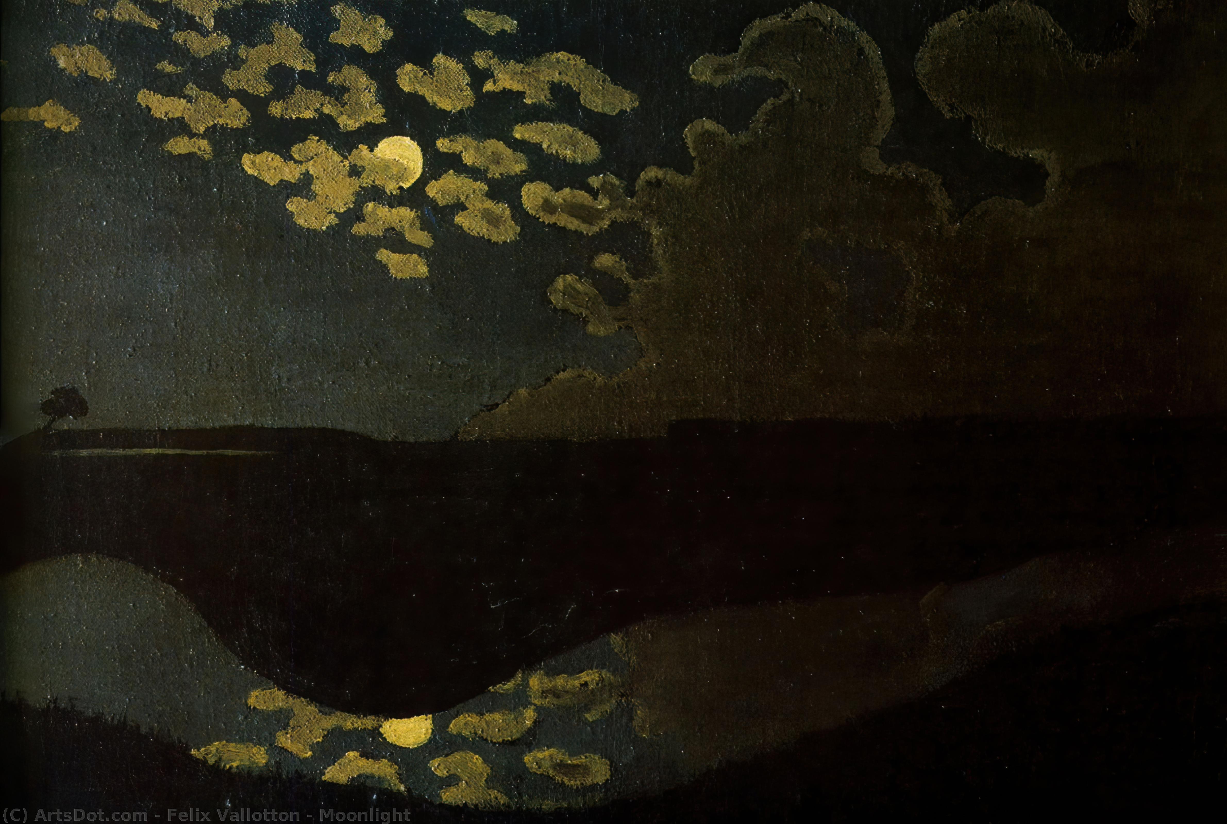 WikiOO.org - אנציקלופדיה לאמנויות יפות - ציור, יצירות אמנות Felix Vallotton - Moonlight
