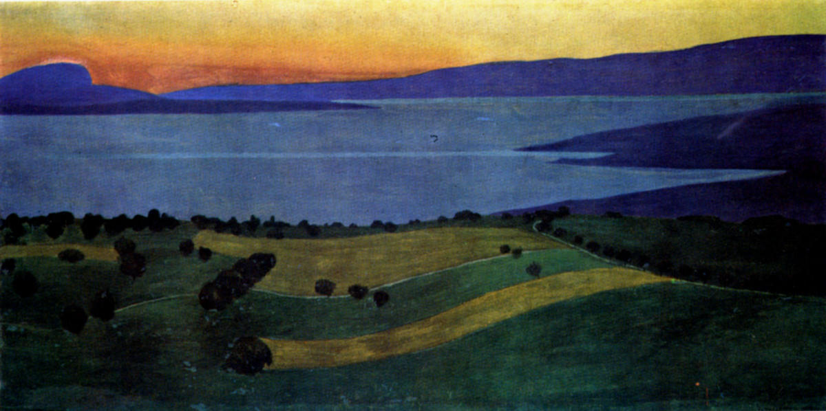 Wikioo.org - The Encyclopedia of Fine Arts - Painting, Artwork by Felix Vallotton - The Lake Leman, effect of the evening