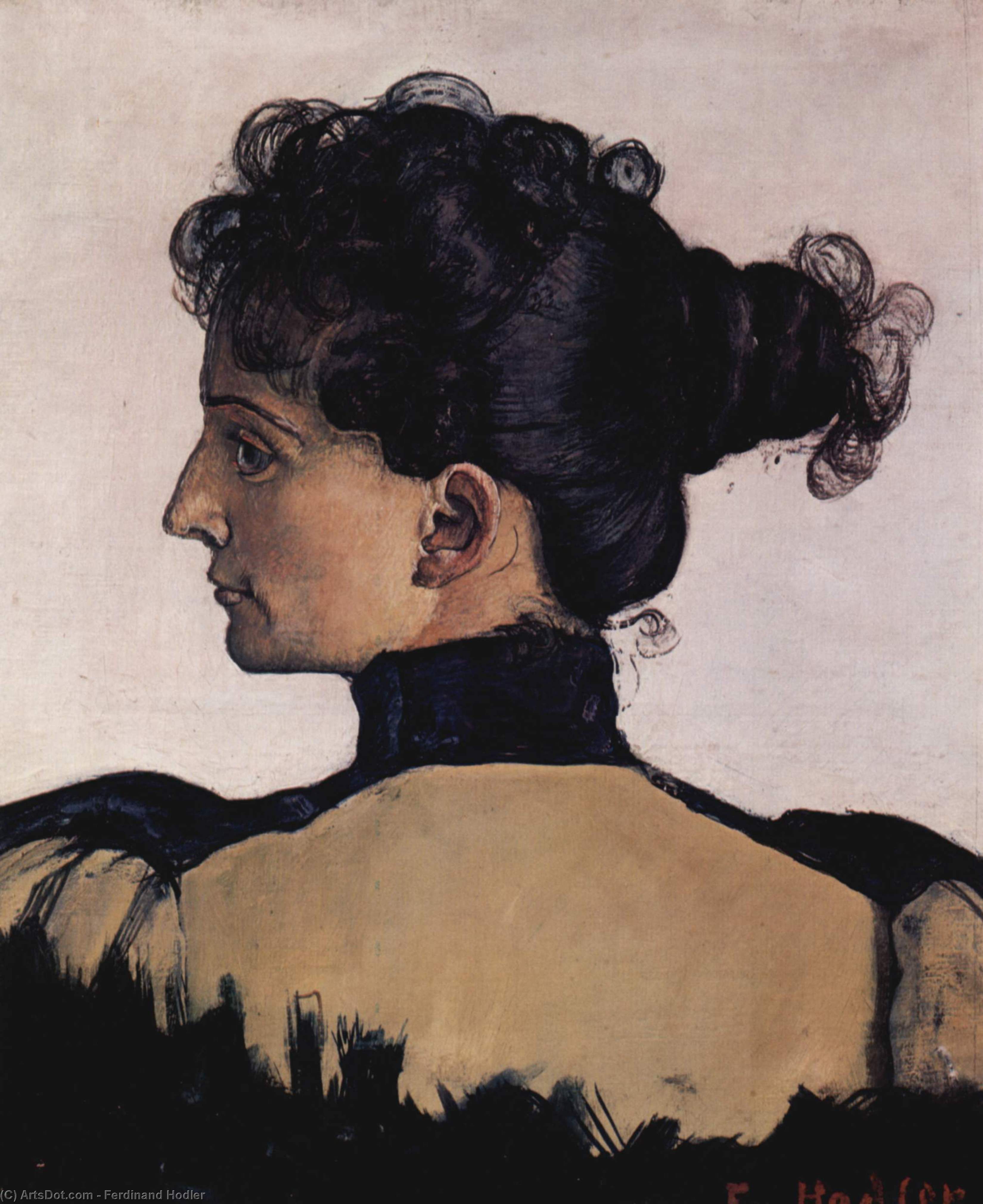 Wikioo.org - The Encyclopedia of Fine Arts - Painting, Artwork by Ferdinand Hodler - Portrait of Berthe Jacques, wife of the artist