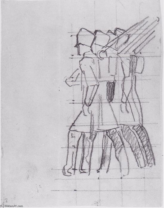 WikiOO.org - Encyclopedia of Fine Arts - Lukisan, Artwork Ferdinand Hodler - Pulling soldiers