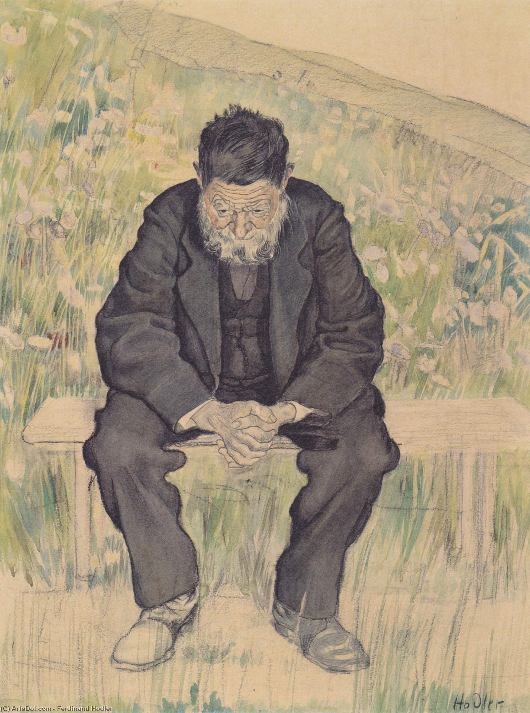 WikiOO.org - Encyclopedia of Fine Arts - Lukisan, Artwork Ferdinand Hodler - Unemployed