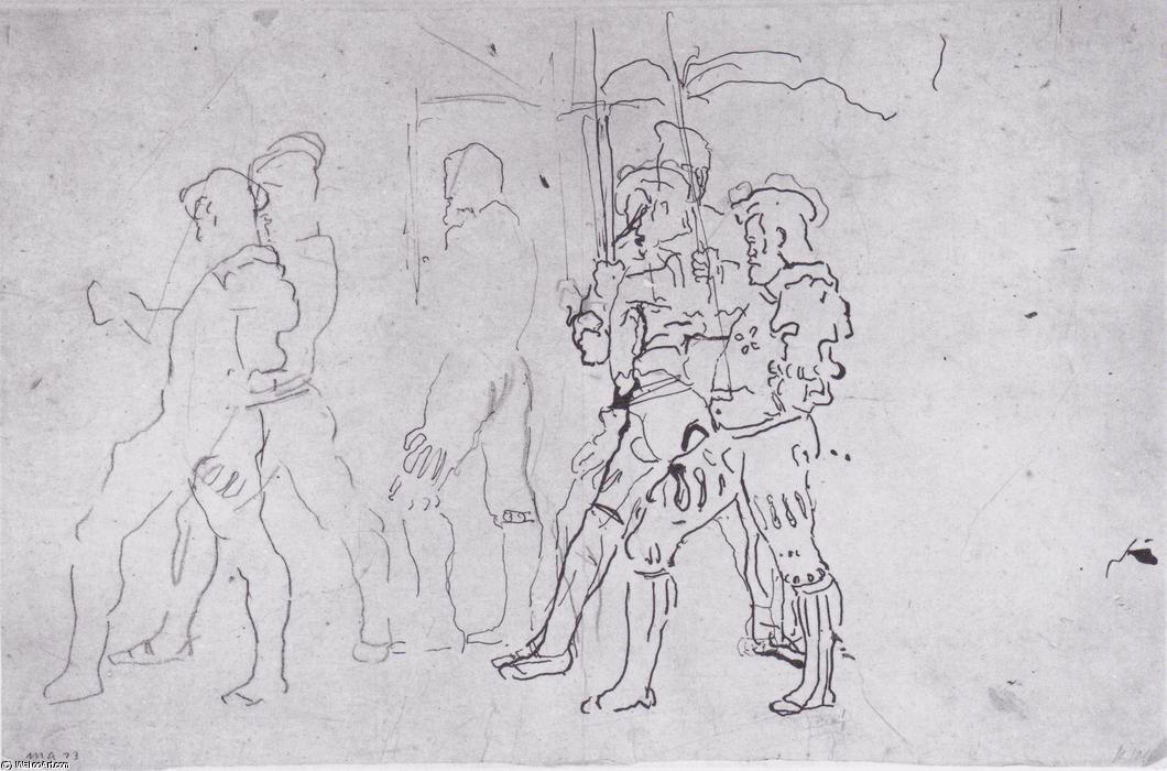 Wikioo.org - สารานุกรมวิจิตรศิลป์ - จิตรกรรม Ferdinand Hodler - Left border warriors