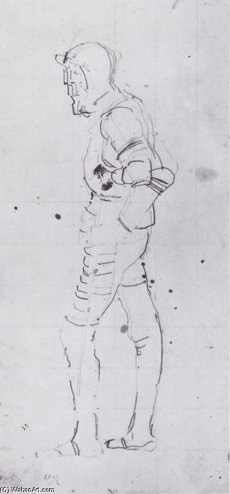 WikiOO.org - Encyclopedia of Fine Arts - Lukisan, Artwork Ferdinand Hodler - Standing warrior
