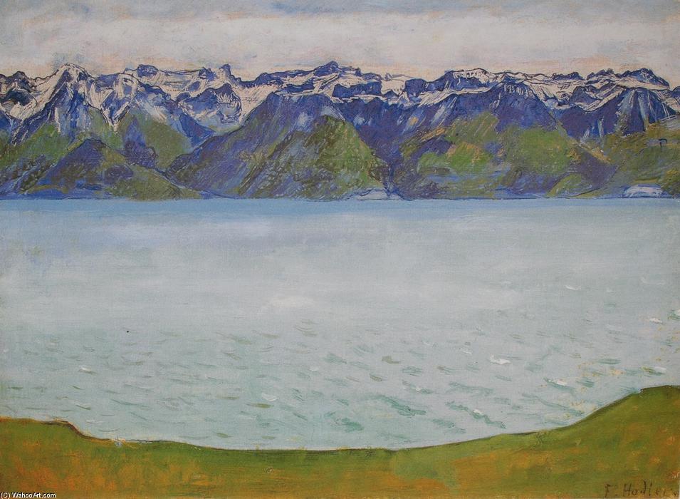 Wikioo.org – L'Encyclopédie des Beaux Arts - Peinture, Oeuvre de Ferdinand Hodler - Lac Léman avec Savoyerbergen