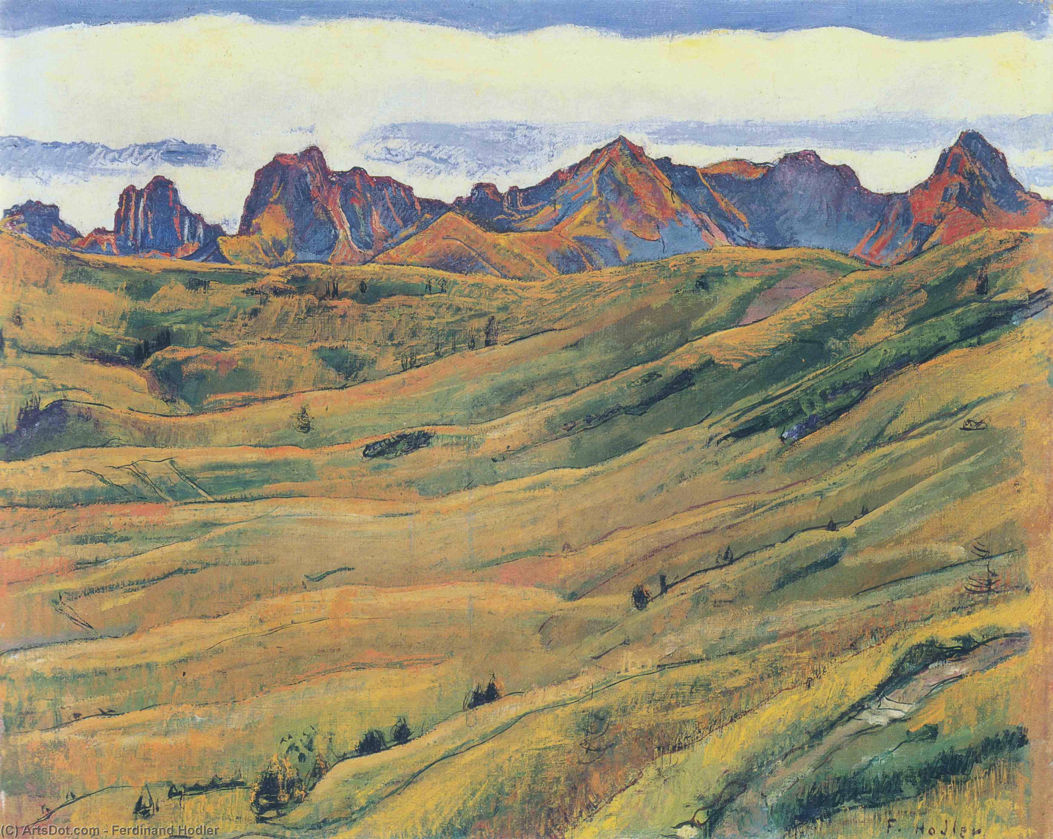 WikiOO.org - Encyclopedia of Fine Arts - Maľba, Artwork Ferdinand Hodler - The Gantrisch