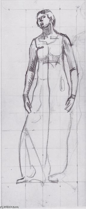 Wikioo.org - สารานุกรมวิจิตรศิลป์ - จิตรกรรม Ferdinand Hodler - Standing draped figure