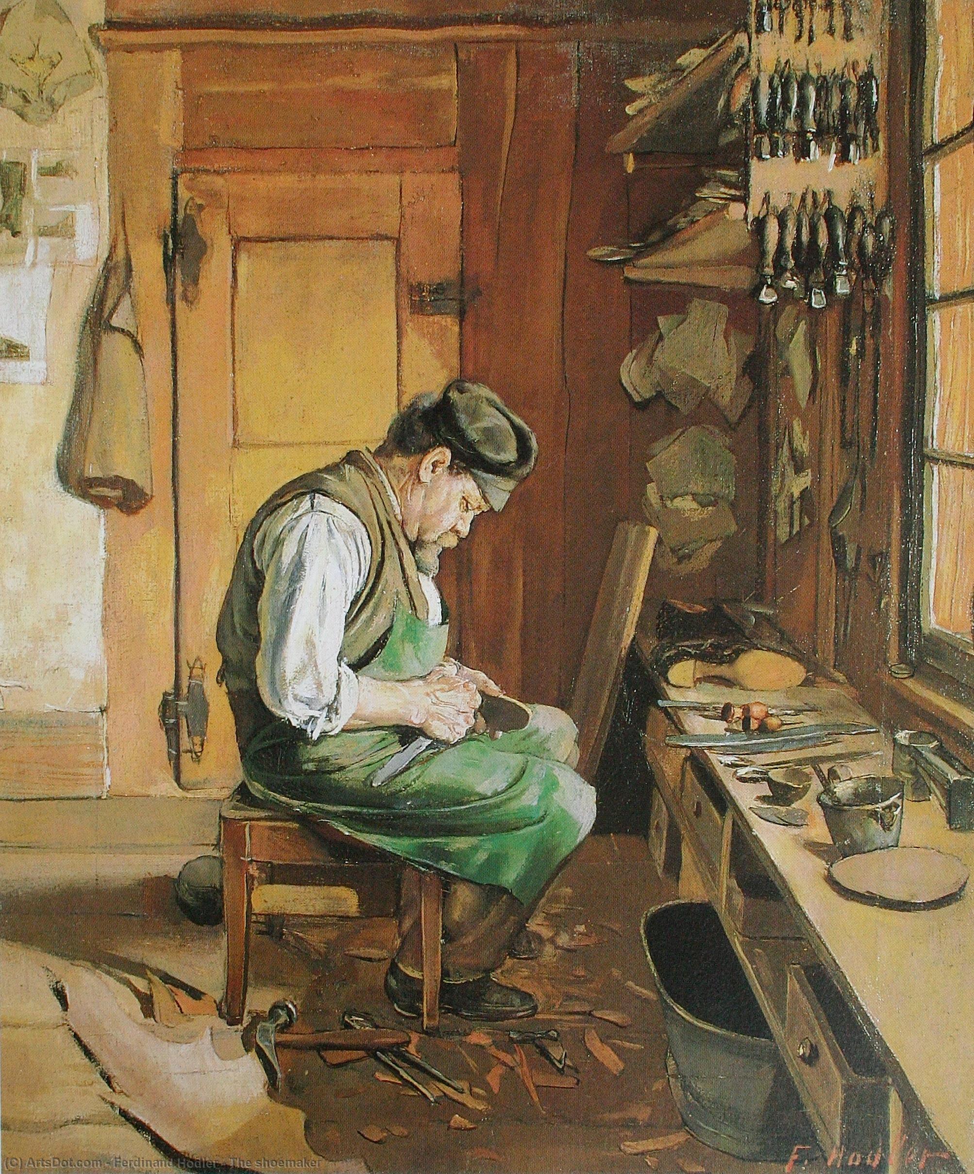 WikiOO.org - Enciclopédia das Belas Artes - Pintura, Arte por Ferdinand Hodler - The shoemaker