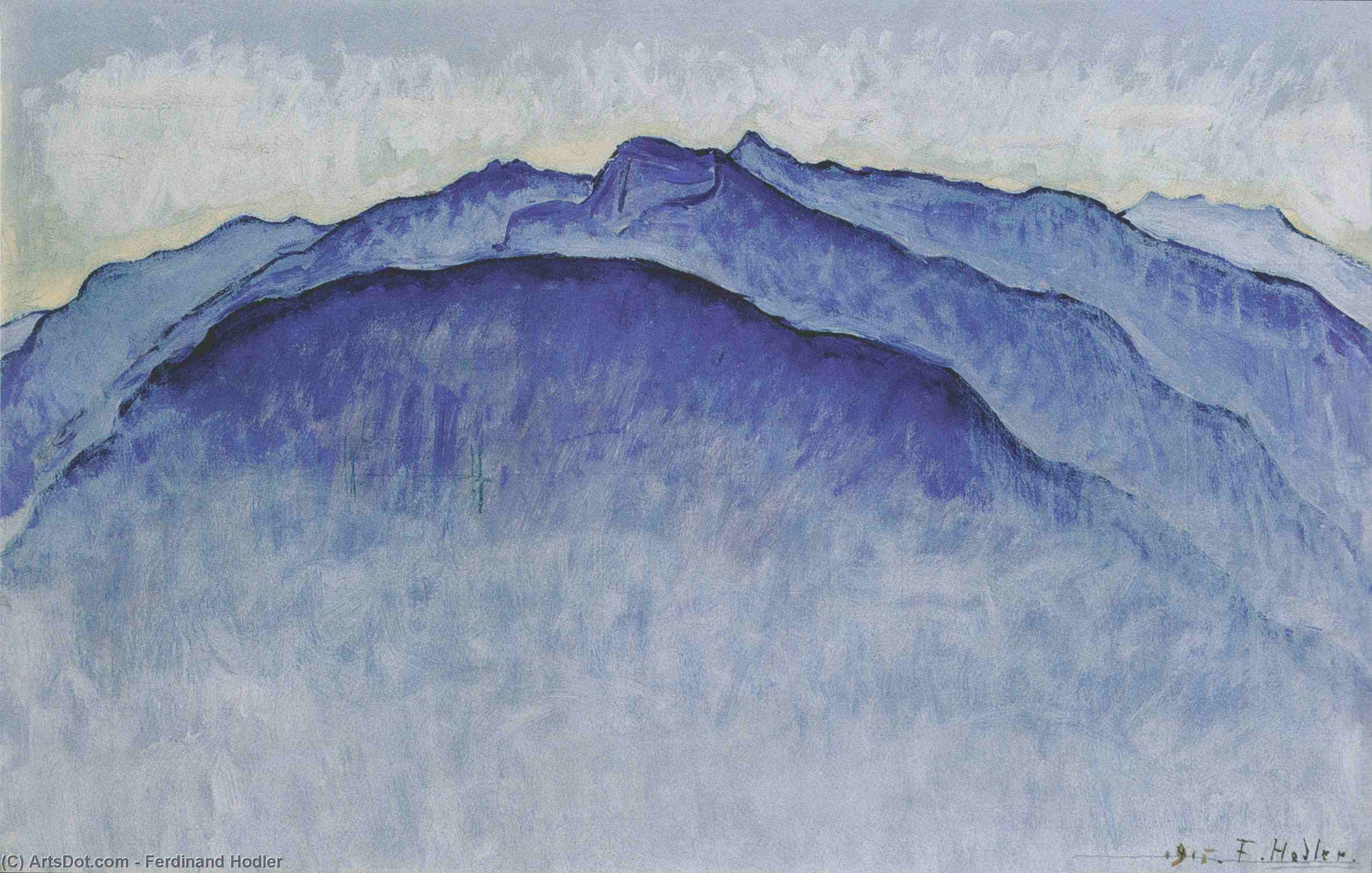 Wikioo.org - The Encyclopedia of Fine Arts - Painting, Artwork by Ferdinand Hodler - Peaks in the morning