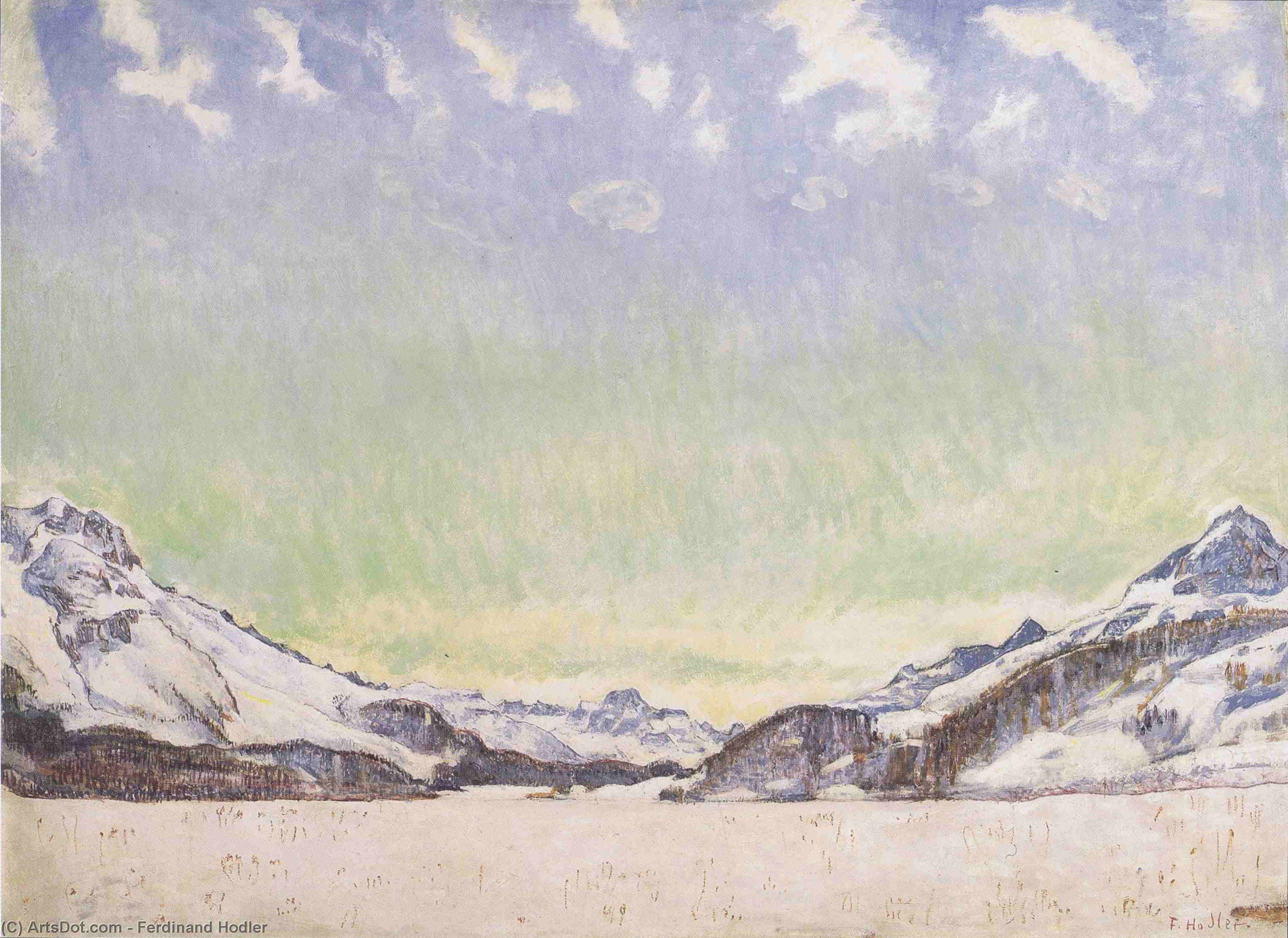 Wikioo.org - The Encyclopedia of Fine Arts - Painting, Artwork by Ferdinand Hodler - The Grammont in the morning sun